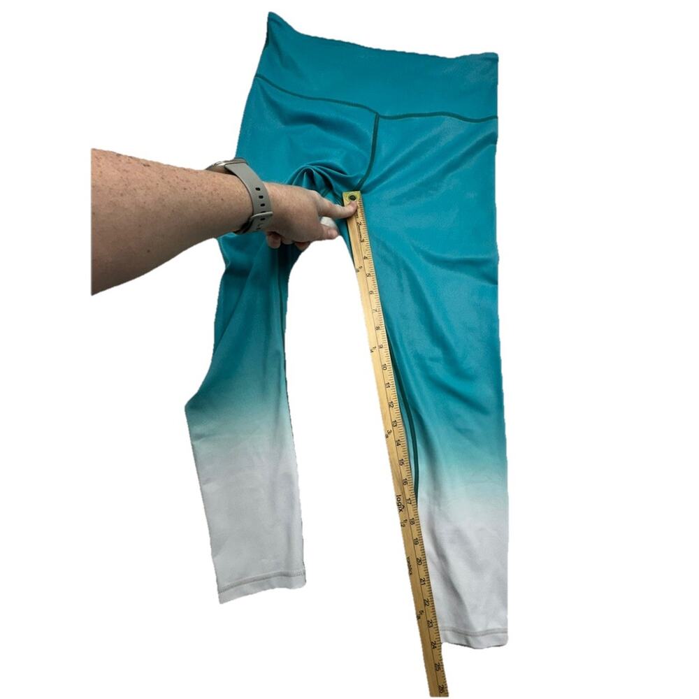 Zyia Leggings Size 6 8 Teal Venom Metallic Ombre Light N Tight Hi Rise 7/8 - Picture 5 of 7